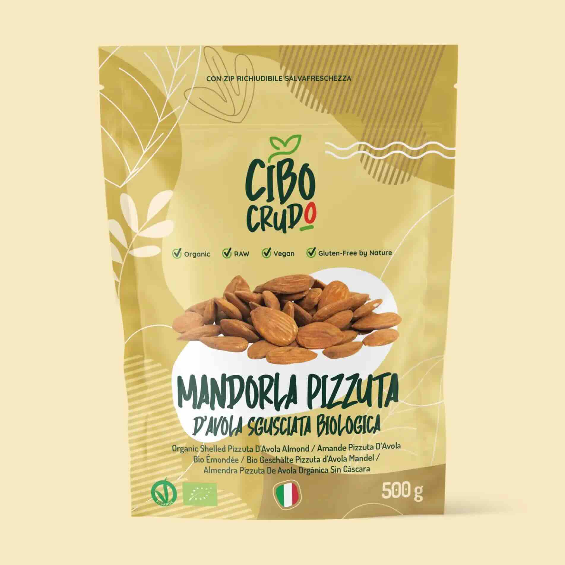 Mandorla Pizza d'Avola Sgusciata- Raw Organic - 500 gr